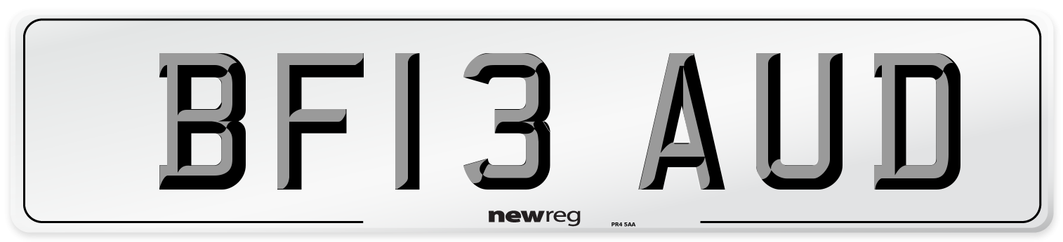 BF13 AUD Number Plate from New Reg